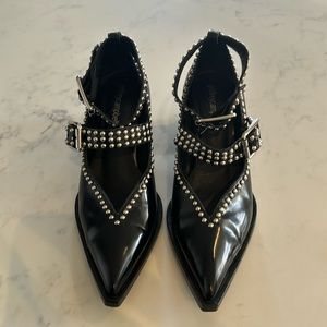 Jeffrey Campbell Mary Jane block heel black size 7 square heel